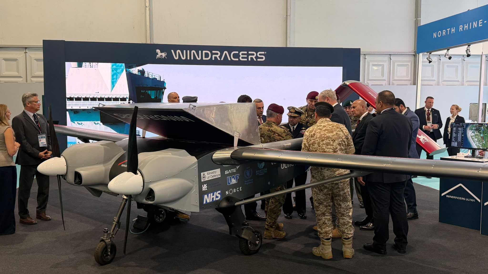 His Majesty King Abdullah II of Jordan visiting Windracers stand at Farnborough Airshow 2026