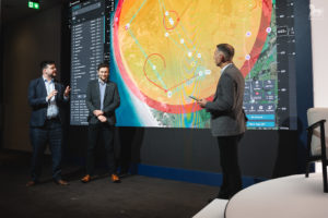 Jonathon Waterford and Tom Reed demonstrating Mission Control at Windracers Launch 2026